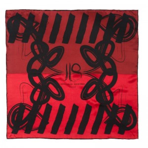 Silk scarf Reflection Red